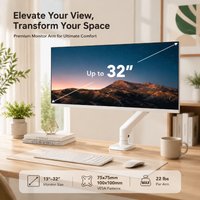 Heavy Duty Single Monitor Desk Bracket, Multi-way Adjustable Arm, Fits 13-35 Inch Screens, Clamp Mount for Gaming and Home Offic