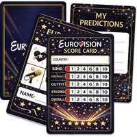Eurovision Eurovision Song Contest Party Game Card Set 4 sets of scorecards/prediction cards/Truth or Dare Card Starry Sky Gold