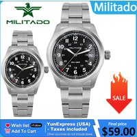 Militado ML08 V2 Military Watch VH31 Ronda 515 Quartz Movement Double Sapphire Crystal C3 BGW9 Luminous 10Bar Waterproof Watch