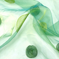 Green Changing Irregular Dot Embroidery Organza Fabric Dress Curtains Fashion Designer Handmade Sewing DIY Elegant Decoration