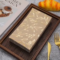 20pcs of Napkins Featuring GoldenAnd Black Printed Leaf Patterns, 2-Ply, Measuring 13X15.75 Inches Perfect for Wedding, Birthday