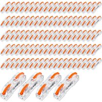 100 Pcs Wire Connectors 1 to 1 Inline Wire Compact Splicing Electrical Connectors 1 Conductor Lever for Quick Wiring Circuit