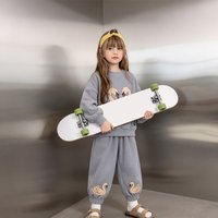 2026 KS Autumn Girl Swan Hoodies Pants Boys Windbreaker Jacket Kids Cartoon Overalls Sweatshirt Sets Children Outwear Clothes
