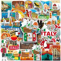 50Pcs Italy Travel Famous City Stickers Pisa Tower Venice Scenery Decals Waterproof for Scrapbook Laptop Luggage Phone Stickers