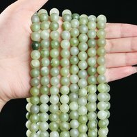 Natural Stone Green Jade Beads 6 8 10mm Smooth Round Loose Spacer Bead For Jewelry Making DIY Bracelet Necklace Supplies 15"