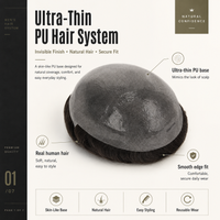 Beeos 6 inches 0.06mm Hair System Men Replacement Systems Super Thin Skin Men Toupee Protesis Capilar Hombre Pelo Humano