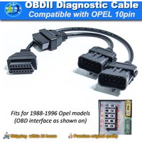 OBD2 Diagnostic Connector for OPEL Vehicle for Vauxhall Scanner 10pin to 16pin Car OBDII Diagnostic Cable OBD Adapter Cable