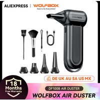 WOLFBOX DF100 Leistungsstarker Ventilator, kabelloser Luftgebläse-Staubentferner, 150.000 U/min, 3-stufige Geschwindigkeitsregelung, tragbarer Ventilator für Auto, Zuhause und den Außenbereich.