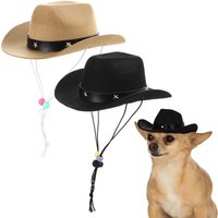 Funny Summer Pet Dog Hat Dog Cowboy Hats Dogs Cat Outdoor Hats Caps For Dogs Cats Adjustable Headwear Pet Accessories Photo Prop