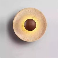 Nowoczesny kinkiet z kamienia naturalnego, ciemne drewno, 25 cm, 110-220 V, lampa nastrojowa do przedpokoju, jadalni, sypialni, na schody, do korytarza.