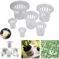 10Pcs Transparent Hydroponic Colonization Mesh Nursery Cups 7 Sizes Garden Greenhouse Soilless Fruit Vegetable Cultivation Pots