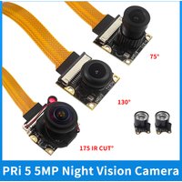 Raspberry Pi 5 Night Vision Camera 5MP 1080P Wide Angle IR-CUT FF AF Cameras Optional 2 Infrared Light for Raspberry Pi 5 Zero