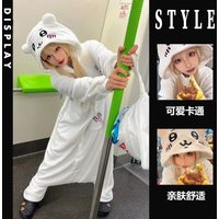 Kawaii Chiikawa Coral Velvet Hooded Pajamas for Girls Cartoon Hachiware Usagi Women's Velvet Home Clothes Autumn Winter Warm