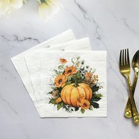 20 Blatt 33*33cm 2-lagige Servietten mit Kürbis-Motiv, Picknick-Party-Deko, bunt bedrucktes Seidenpapier, DIY-Dekoupage-Papier