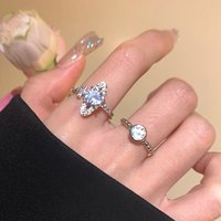 Fashion Contracted Design Women's Ring with Brilliant White Cubic Zirconia Wedding Party Daily Wearable Statement Jewelry Gifts
