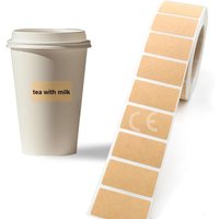 260-800pcs Kraft Paper Stickers Rolls of Self-adhesive Stickers Can be Handwritten Classification Packaging Note