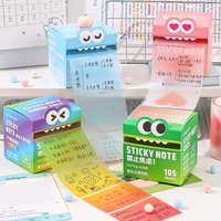 Pull-out Sticky Notes 105Sheets Cute Stationery Gradient Sticky Notes Frosted Transparent Color Small Gift Kawaii Stationery