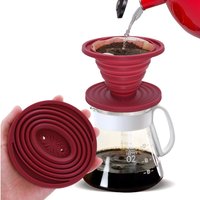 Collapsible Coffee Filter Rubber Coffee Maker Reusable Portable Camping Coffee Dripper For Hiking, Camping, Home, Office