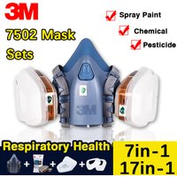 3M Gas Mask 7502 Silicone Spray Painting Formaldehyde Benzene Odor Chemical Gas Pesticide Protective Mask 6001cn