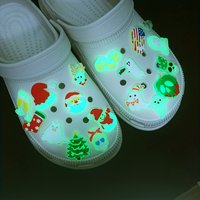 30pcs Lumious Christmas Shoe Charms For Sandals Charms Clogs Decorations Accessories for Festival Decorate Girls Kid Gifts