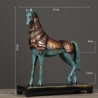 Resin Horse Statue Figurine Tabletop Ornament Decorative Horses Figure Handmade Crafts for House Porch Decor Lightweight