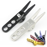 Zinc Alloy Golf Fork Laser Engraving LogoDivotPivotTool Green Fork Multifunctional High Quality Golf Accessories