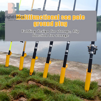 2-Pcs Foldable Surf Fishing Rod Holder With Storage Lid - Sea Rod Ground Spike, Compact Design For Beach Fishing B.H