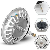 Stainless Steel Sink Strainer Waste Plug Basin Drain Filter 82mm Kitchen Sink Drain Plug Replacement Kitchen Bathroom Supply