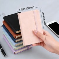 A7 Mini Notebook Portable Pocket Notepad | PU Leather Cover Diary Planner Agenda Memo | Compact Office School Stationery for Dai