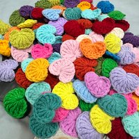 4CM DIY Handmade heart-shaped Appliqued Lace Materials Crochet Crafts Sewing Accessories Wedding Supplies 100PCS