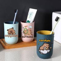 Kawaii Capybara Toothbrush Cup Creative Cartoon Cute Children's Mouthwash Cups Home Furnishings Anime Water Cup Birthday Gifts