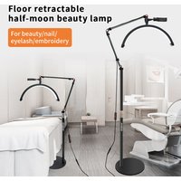 Andoer HD-M2X 20W Floor LED Video Light Half-moon Shaped Fill Light 3000K-6000K Dimmable w Adjustable Light Stand Phone Holder