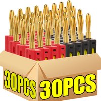 4mm 32A No Solder Banana Plug Quick Wiring Plugs Copper Audio Music Speaker Connectors Home Appliance DIY Connection Terminals