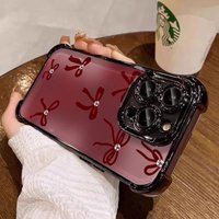Red lucky bow Plating Phone Case For Huawei Honor x8d X5c X7d Magic7 400 X9d X6c X8c X5b X9a X8b Pro Lite 4G 5G Anti Fall Airbag