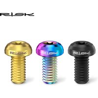 RISK M5x10mm Disk Brake Rotor Bolt T25 Torx Titanium Alloy Bicycle Part MTB Mountain Bike Brake Rotor Fixing Ti Screw 12PCS/Set