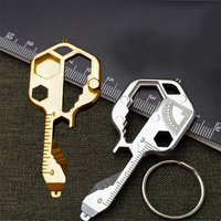 Multi-Function Zinc Alloy Keychain Tool with Screwdriver & Bottle Opener, Portable Creative Carabiner for EDC Outdoor Home Use