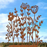 Rustic Metal Wildflower Garden Stake - Vintage Yellow Outdoor Decor For Lawn & Pots, Perfect Gift For Plant Enthusiasts home gar