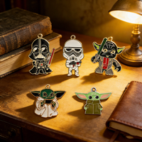 5Pcs Star Wars Baby Charms Set Darth Vader Stormtrooper Pendant DIY Jewelry Making Supplies for Necklace Bracelet Keychain Craft