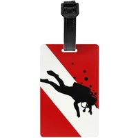 Scuba Dive Flag Bubble Luggage Tags Custom Diving Diver Baggage Tags Privacy Cover Name ID Card