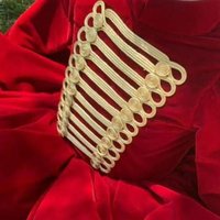 Handmade Gold Cord Patch Gold Cord Baroque Style Clothing Applique Large Size Clothing Applique Patches Neckline Embellishment