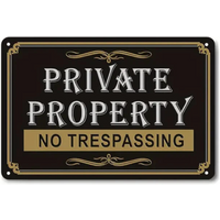 Private Property No Trespassing 8" x 12" Novelty Metal Sign NEW!