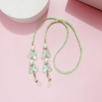 Adjustable Sunglasses Lanyard Strap Anti-slip Reading Glasses Butterfly Pearl Hanging Rope Bead Splicing Mask Chains