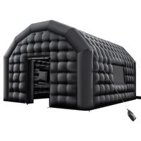 Aufblasbares Partyzelt 5x4x3,8 m, Würfelzelt für Diskotheken, Pavillon-Hochzeitszelt mit 680W Gebläse, Sandsack, 2 Fenster für Veranstaltungen, Geburtstage, Hochzeiten, schwarz