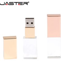USB 2.0 Flash Drive Crystal Glass Pen Drive Memory Stick 128GB 64GB 32GB Gold USB Stick Creative Gift For Laptop Pendrive 16GB