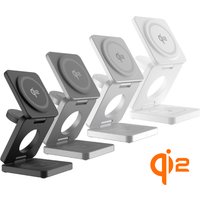 Qi2 Magnetic Wireless Charging Station Foldable 3-in-1 for iPhone 12~16 Series AirPods iWatch Portable Travel Charger