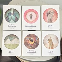Past Lives Deck for Karma Soul Healing Double-Sided Embossed 42 Pcs Vidas Anteriores Oracle Cards Spanish Edition, 10.5*7.5cm