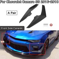 Dla Chevrolet Camaro SS 2016-2018 Przednie Boczne Canards Plane Spoiler Akcesoria Samochodowe Body Kit Błyszczący Czarny Włókno Węglowe Print