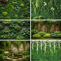 Greenery Backdrop Natural Green Ivy Leaf Fern Grass Wooden Fence Decoration Background Baby Shower Photography Banner Supplies
