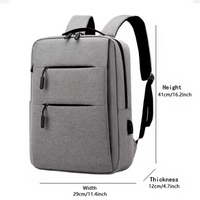 Double Zipper Business Backpack Waterproof Computer Bag Casual Shoulder Bag Travel Bag Sports Bag with USB Charging Port