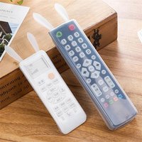 Rabbit Ear Remote Control Cover Silicone Transparent TV Remote Control Case Luminous Air Condition Dustproof Storage Protector